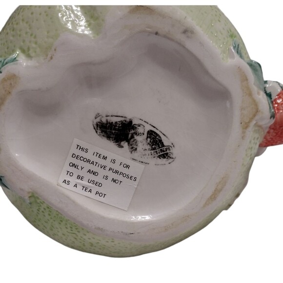VTG Pear Floral Teapot With Lid Green Fruit Vine  Heritage Mint Collectibles - Picture 6 of 6